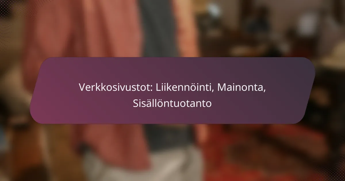 Verkkosivustot: Liikennöinti, Mainonta, Sisällöntuotanto