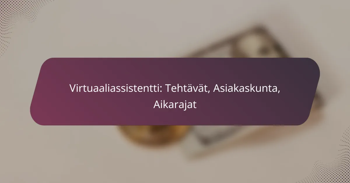 Virtuaaliassistentti: Tehtävät, Asiakaskunta, Aikarajat