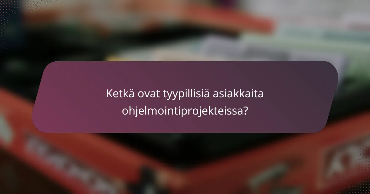 Ketkä ovat tyypillisiä asiakkaita ohjelmointiprojekteissa?